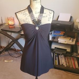 C Graffitti black halter top size Large